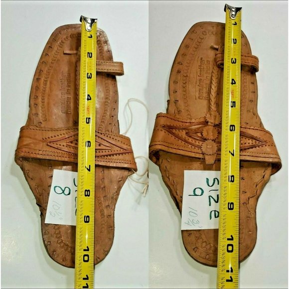 BRAND NEW WATER BUFFALO LEATHER RETRO 1960'S - 1970'S STYLE SANDALS HANDMADE - Picture 5 of 7